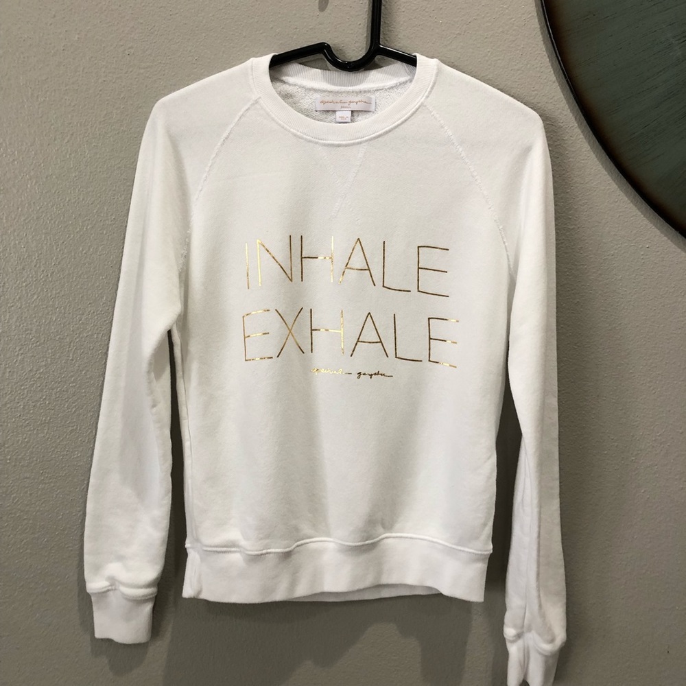 Spiritual Gangster White Inhale Exhale Sweater